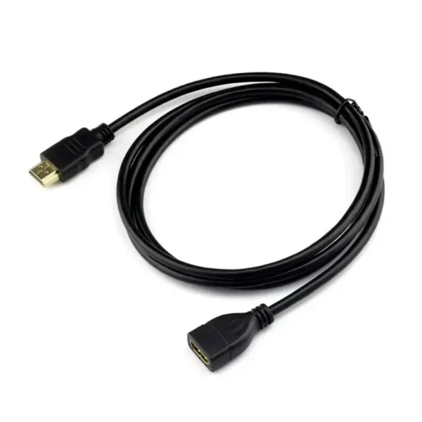 כבל מאריך HDMI שחור 2 מטר עד 4K