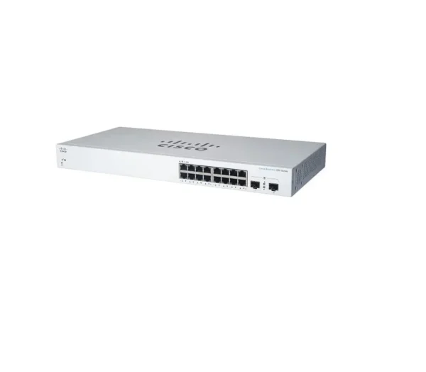מתג חכם Cisco Business 16-Port Gigabit PoE RJ45 + 2-Port Gigabit SFP CBS220-16P-2G-EU