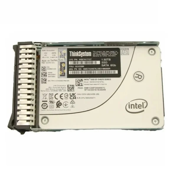 כונן לשרת 02JG584 ThinkSystem 2.5" S4620 1.92TB Mixed Use SATA 6Gb HS SSD