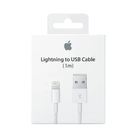 כבל אפל אייפון 12W Lightning USB באורך 1 מטר כבל אפל אייפון 12W Lightning USB באורך 1 מטר